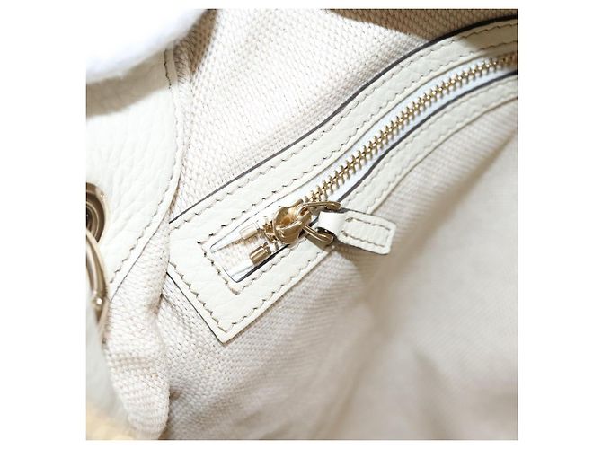Borsa a tracolla GUCCI Soho in pelle 2way White Gold 408825 Auth ka6326V Bianco D'oro - vista 22