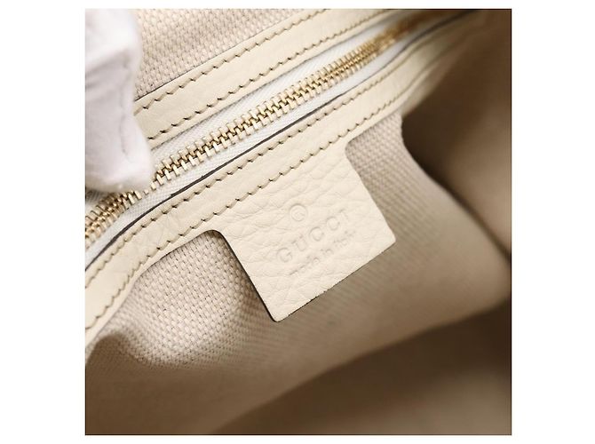 Borsa a tracolla GUCCI Soho in pelle 2way White Gold 408825 Auth ka6326V Bianco D'oro - vista 23