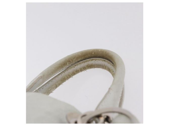 Borsa Christian Dior Lady Dior Canage in pelle bianca e argento Auth ep16079 Bianco - vista 10
