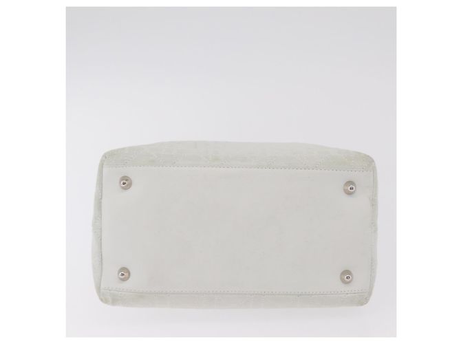 Borsa Christian Dior Lady Dior Canage in pelle bianca e argento Auth ep16079 Bianco - vista 12
