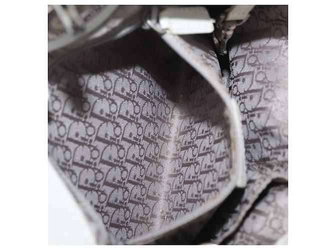 Borsa Christian Dior Lady Dior Canage in pelle bianca e argento Auth ep16079 Bianco - vista 23
