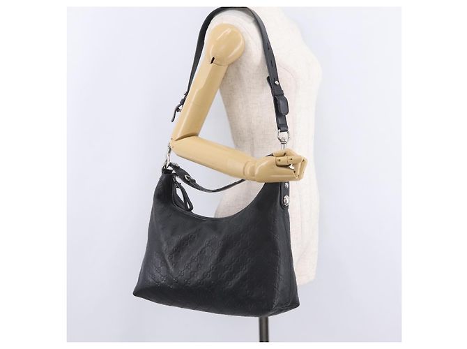 Bolso de hombro GUCCI GuccissimaGG de piel 2way Negro Plata 232961 Auth mr3044A - vista 25