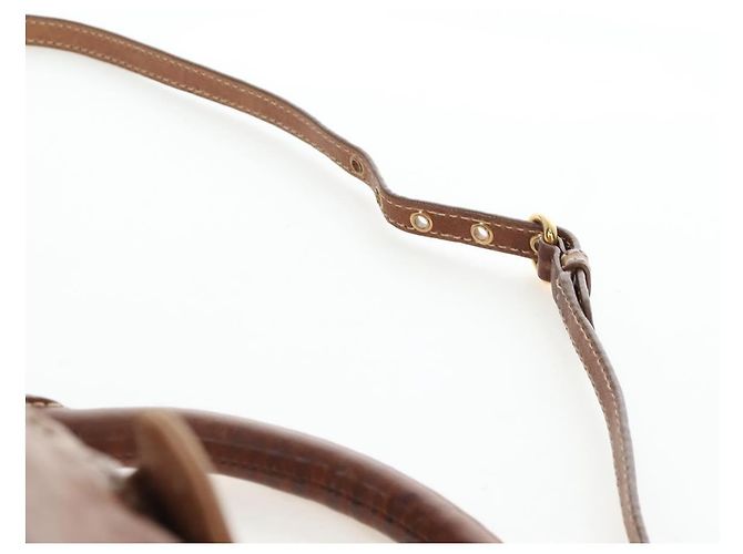 Borsa a tracolla Miu Miu in pelle 2way marrone tono oro Auth 205819A - vista 15