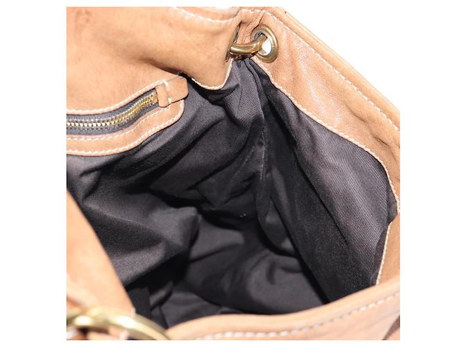 Borsa a tracolla Miu Miu in pelle 2way marrone tono oro Auth 205819A - vista 25