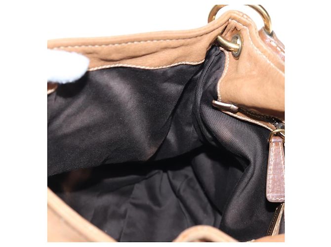 Borsa a tracolla Miu Miu in pelle 2way marrone tono oro Auth 205819A - vista 26