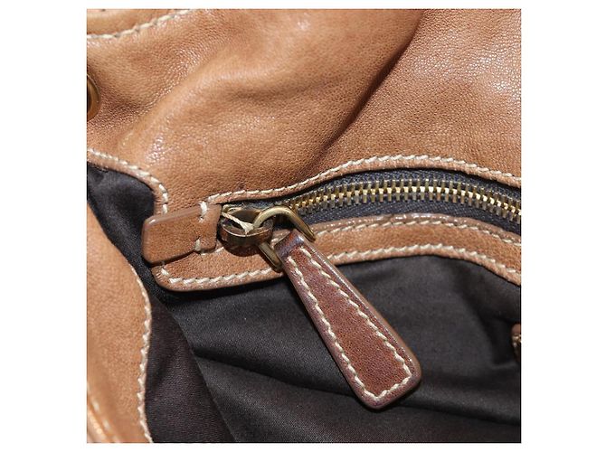 Borsa a tracolla Miu Miu in pelle 2way marrone tono oro Auth 205819A - vista 27