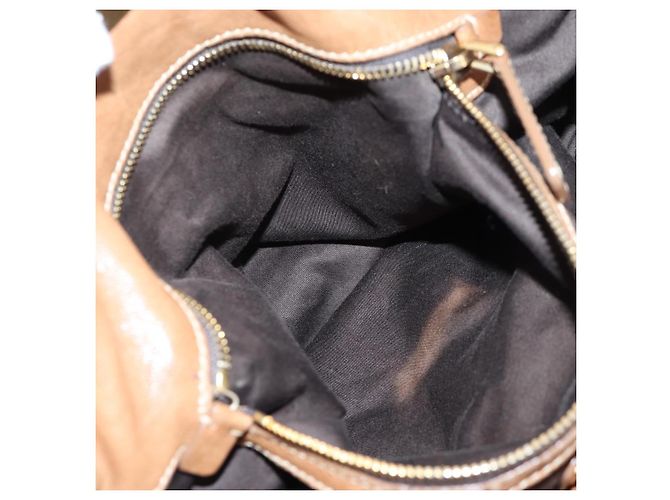 Borsa a tracolla Miu Miu in pelle 2way marrone tono oro Auth 205819A - vista 28