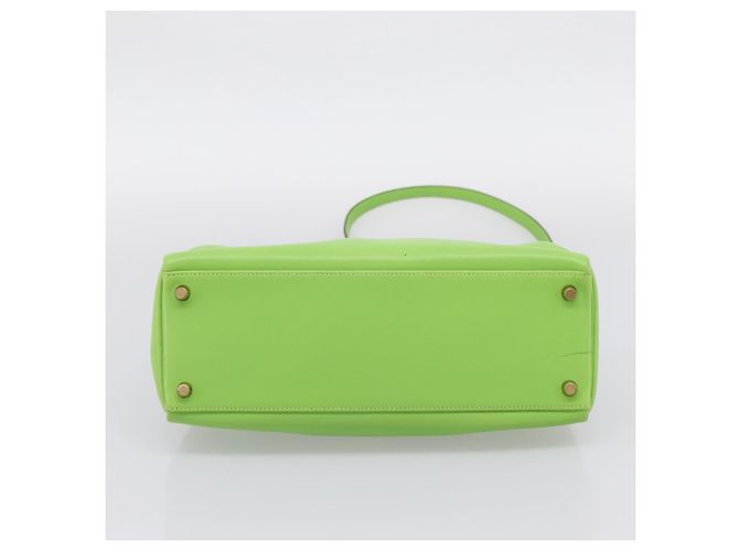 Hermès Borsa a mano HERMES Kelly 32 in pelle 2way Verde Gold Auth 205964SM D'oro - vista 12