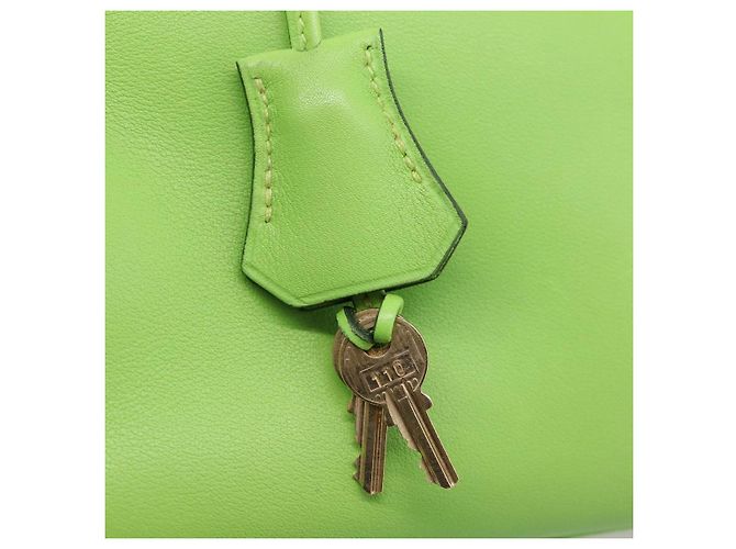 Hermès Borsa a mano HERMES Kelly 32 in pelle 2way Verde Gold Auth 205964SM D'oro - vista 20