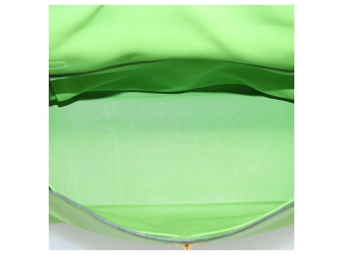 Hermès Borsa a mano HERMES Kelly 32 in pelle 2way Verde Gold Auth 205964SM D'oro - vista 29