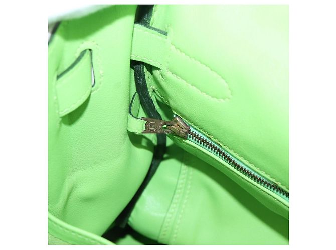 Hermès Borsa a mano HERMES Kelly 32 in pelle 2way Verde Gold Auth 205964SM D'oro - vista 33