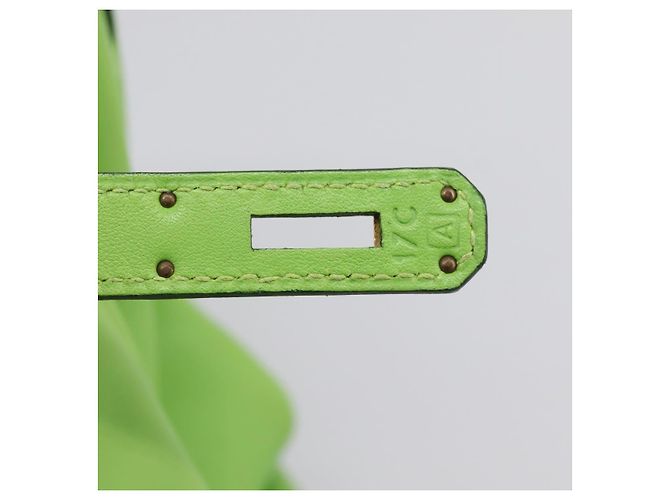 Hermès Borsa a mano HERMES Kelly 32 in pelle 2way Verde Gold Auth 205964SM D'oro - vista 36