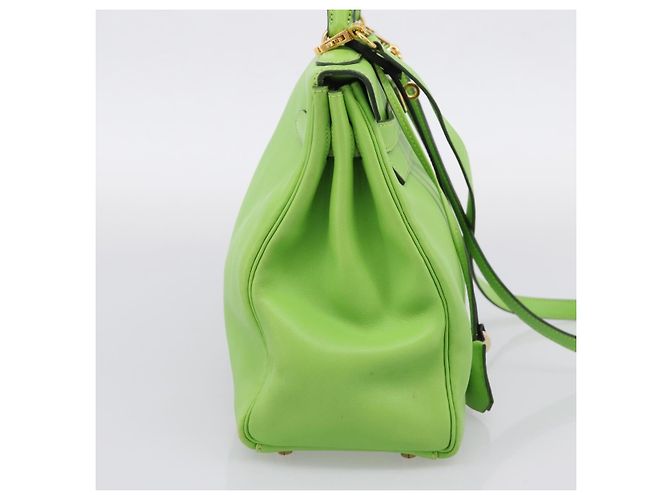 Hermès Borsa a mano HERMES Kelly 32 in pelle 2way Verde Gold Auth 205964SM D'oro - vista 4