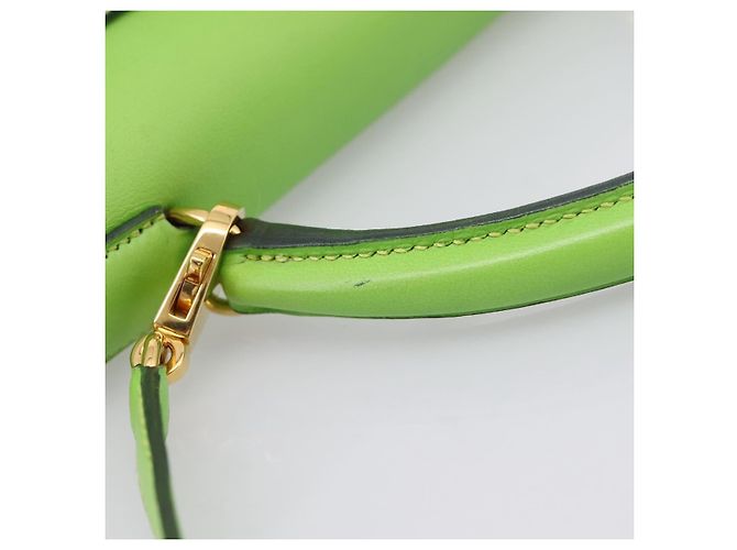 Hermès Borsa a mano HERMES Kelly 32 in pelle 2way Verde Gold Auth 205964SM D'oro - vista 8