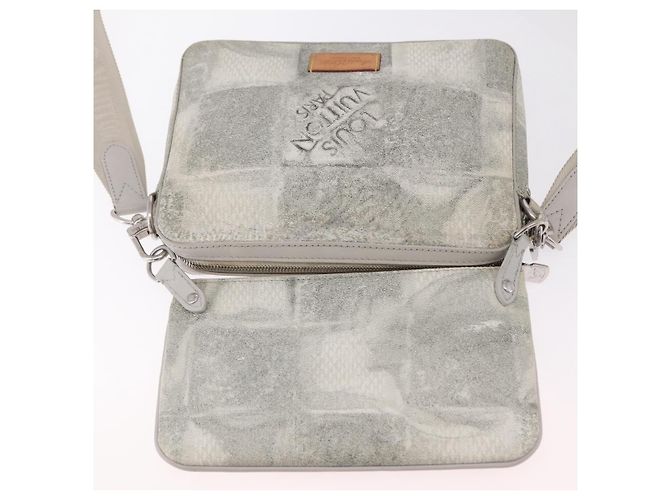 Borsa Messenger LOUIS VUITTON Damier Salt Trio White N50068 LV Auth ka6360 Bianco - vista 19