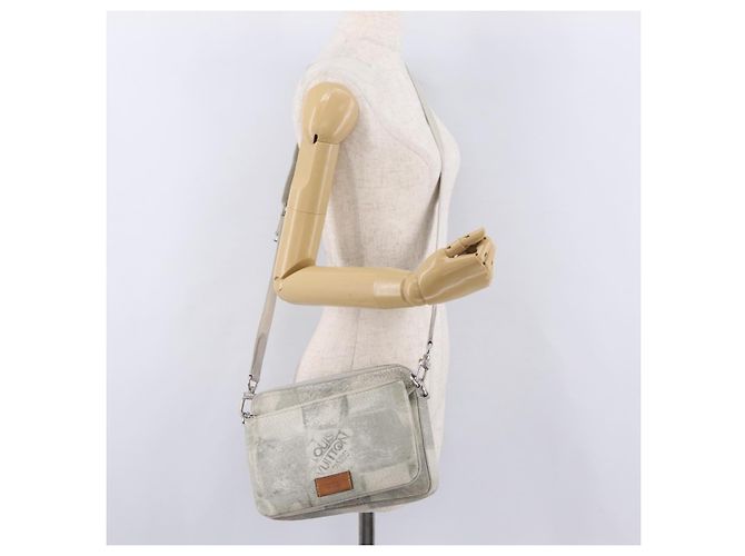 Borsa Messenger LOUIS VUITTON Damier Salt Trio White N50068 LV Auth ka6360 Bianco - vista 28