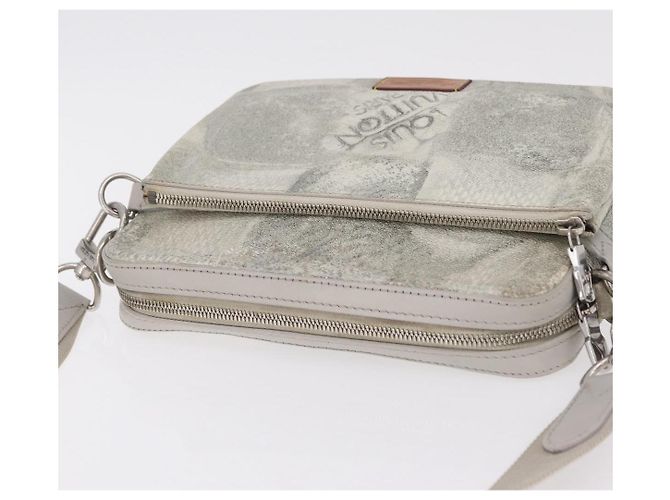 Borsa Messenger LOUIS VUITTON Damier Salt Trio White N50068 LV Auth ka6360 Bianco - vista 6