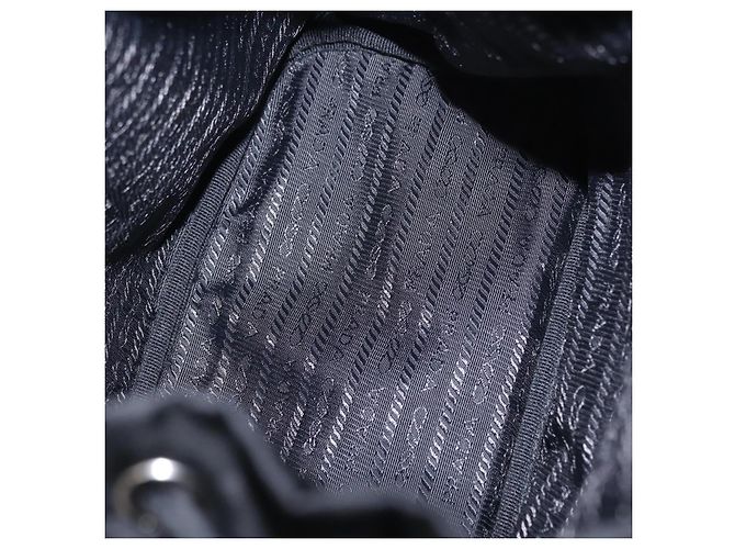 Bolso de mano PRADA Nylon Black Silver Auth ep16275V Negro Plata - vista 11
