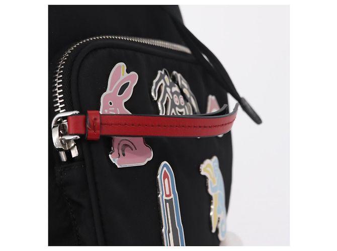 Bolso de mano PRADA Nylon Black Silver Auth ep16275V Negro Plata - vista 19