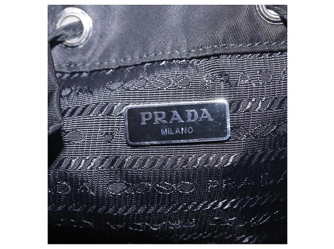 Bolso de mano PRADA Nylon Black Silver Auth ep16275V Negro Plata - vista 23