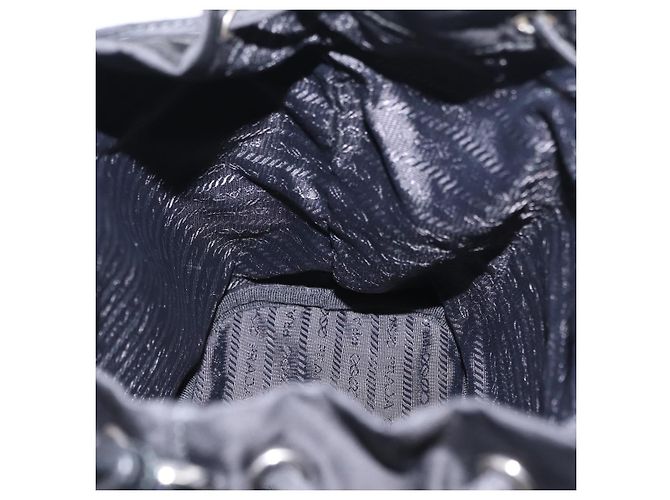 Bolso de mano PRADA Nylon Black Silver Auth ep16275V Negro Plata - vista 24