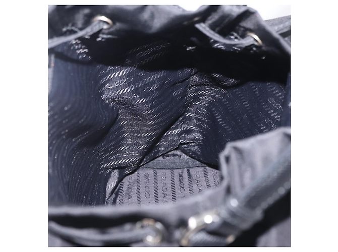 Bolso de mano PRADA Nylon Black Silver Auth ep16275V Negro Plata - vista 25