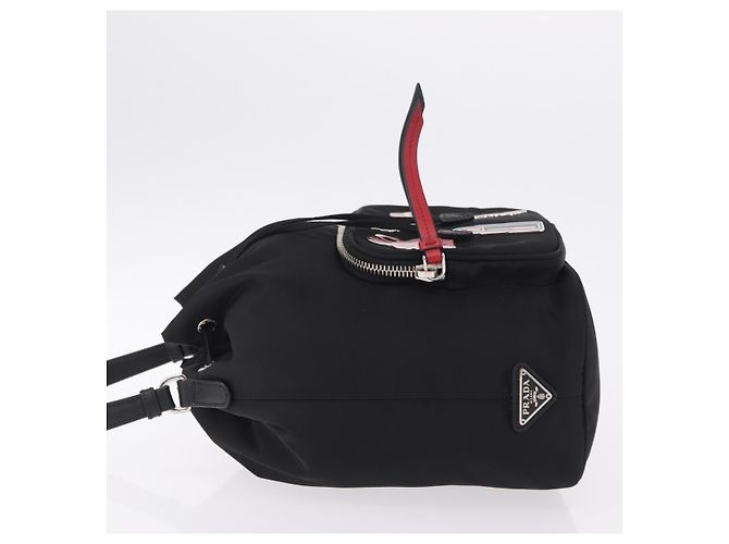 Bolso de mano PRADA Nylon Black Silver Auth ep16275V Negro Plata - vista 4
