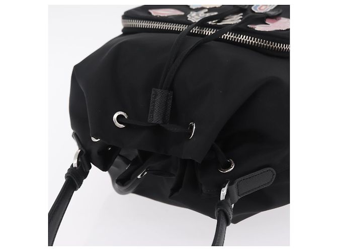 Bolso de mano PRADA Nylon Black Silver Auth ep16275V Negro Plata - vista 6