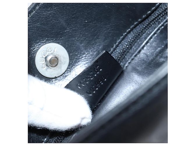Sac à épaule GUCCI Cuir Noir Argent 001 3167 Auth ep16066 Argenté - vue 12