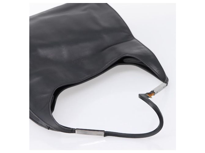 Sac à épaule GUCCI Cuir Noir Argent 001 3167 Auth ep16066 Argenté - vue 7