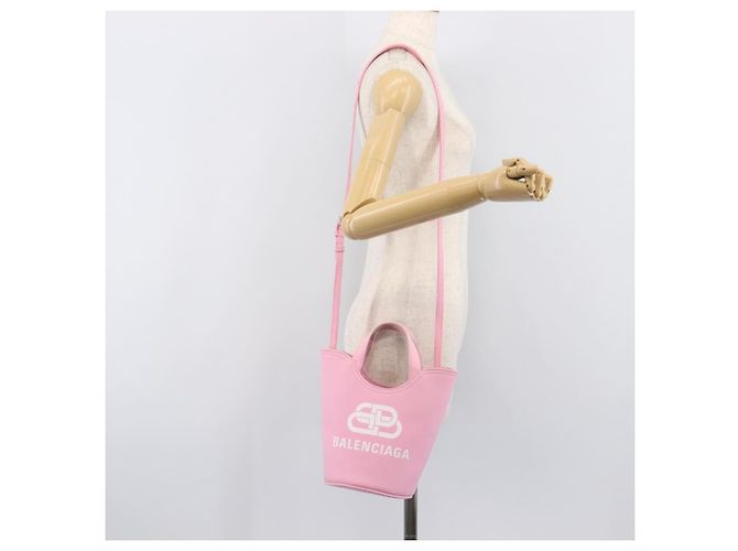 Bolsa de mão BALENCIAGA Wave XS Canvas 2way Pink Silver 619979 Auth ka6340V Prata Rosa - vista 26