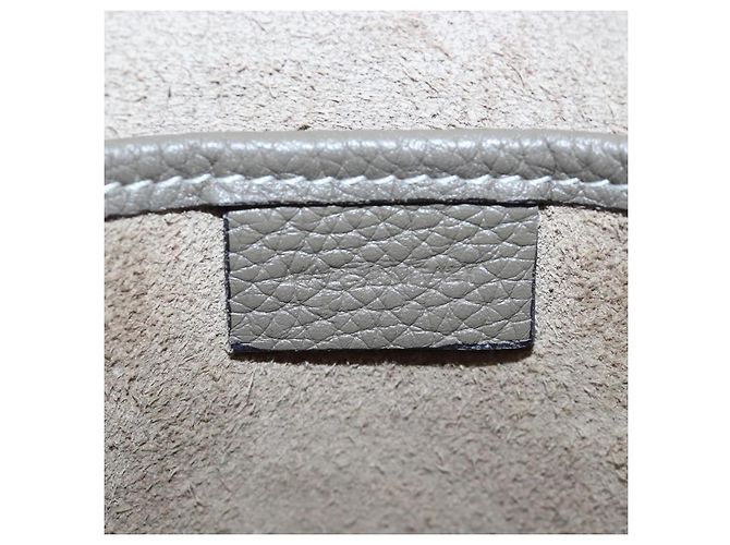 Céline CELINE Luggage Nano Hand Bag Leather 2way Gray Silver Auth 204904V Marrone Argento - vista 27
