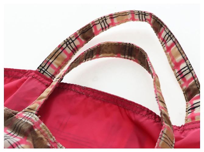 Tote Saco Eco PRADA Nylon Rosa Prata Auth 203684A - vista 14