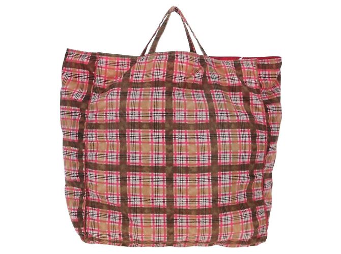 Tote Saco Eco PRADA Nylon Rosa Prata Auth 203684A - vista 2