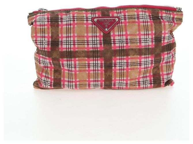 Tote Saco Eco PRADA Nylon Rosa Prata Auth 203684A - vista 26