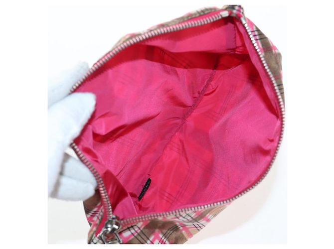 Tote Saco Eco PRADA Nylon Rosa Prata Auth 203684A - vista 29