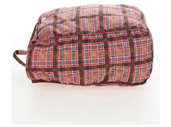 Tote Saco Eco PRADA Nylon Rosa Prata Auth 203684A - vista 3