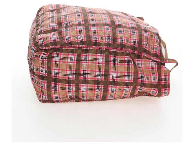 Tote Saco Eco PRADA Nylon Rosa Prata Auth 203684A - vista 4