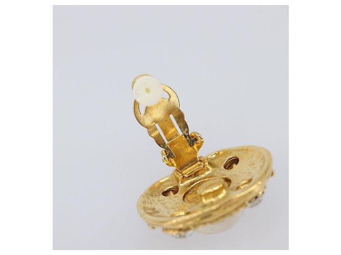 CHANEL Ohrringe Metall Goldfarben Weiß CC Auth bs37230 - Ansicht 10