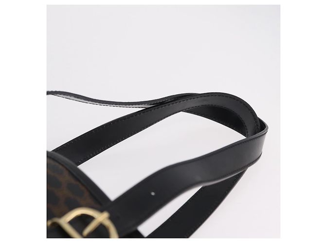 Céline CELINE Macadam Canvas Tote Bag PVC Schwarz Goldfarben Auth mr2983A - Ansicht 15