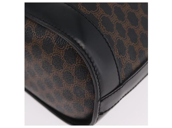 Céline CELINE Macadam Canvas Tote Bag PVC Schwarz Goldfarben Auth mr2983A - Ansicht 16