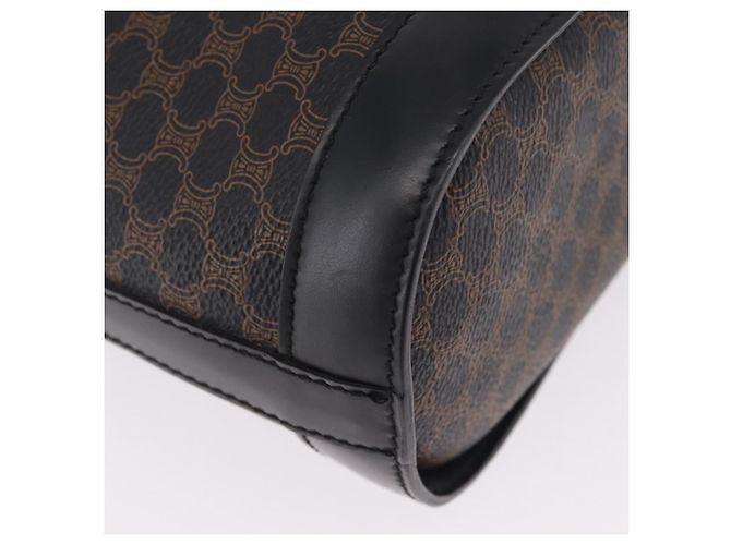 Céline CELINE Macadam Canvas Tote Bag PVC Schwarz Goldfarben Auth mr2983A - Ansicht 17
