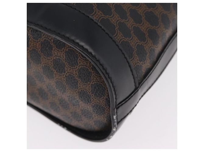 Céline CELINE Macadam Canvas Tote Bag PVC Schwarz Goldfarben Auth mr2983A - Ansicht 18