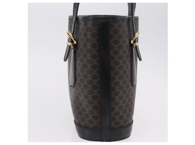 Céline CELINE Macadam Canvas Tote Bag PVC Schwarz Goldfarben Auth mr2983A - Ansicht 4