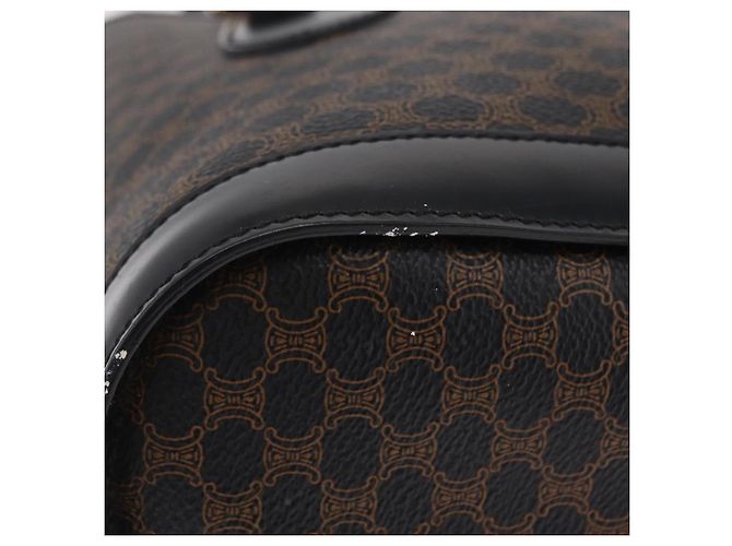 Céline CELINE Macadam Canvas Tote Bag PVC Schwarz Goldfarben Auth mr2983A - Ansicht 6