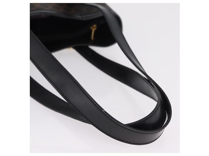 Céline CELINE Macadam Canvas Tote Bag PVC Schwarz Goldfarben Auth mr2983A - Ansicht 7