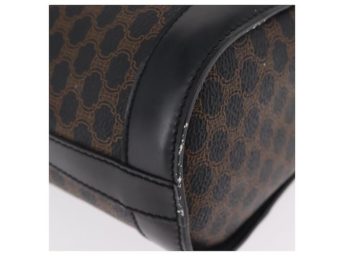 Céline CELINE Macadam Canvas Tote Bag PVC Schwarz Goldfarben Auth mr2983A - Ansicht 9