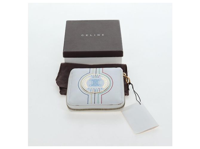 Céline CELINE 2004 Athens Olympics Limited Edition Bifold Wallet Leather Auth bs37161V White - view 12