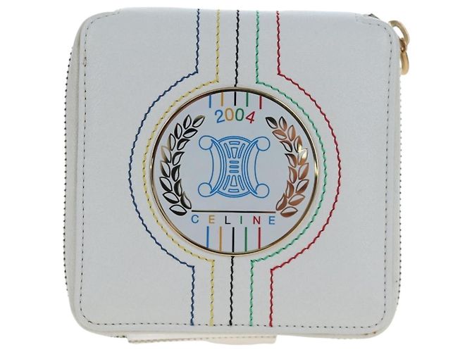 Céline CELINE 2004 Athens Olympics Limited Edition Bifold Wallet Leather Auth bs37161V White - view 13
