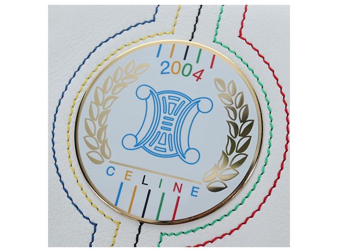 Céline CELINE 2004 Athens Olympics Limited Edition Bifold Wallet Leather Auth bs37161V White - view 18